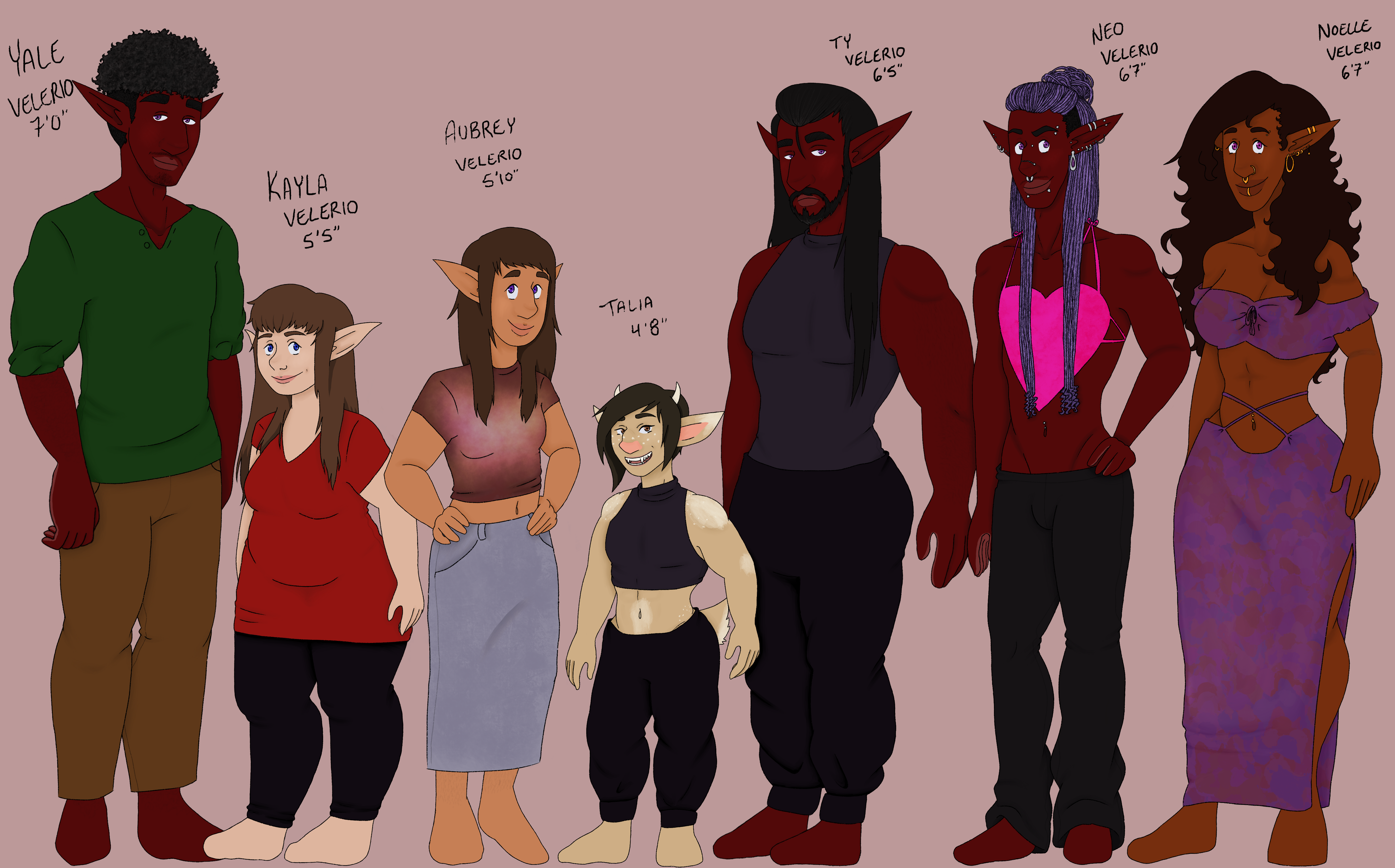 Character line up: Yale, Kayla, Aubrey, Talia, Ty, Neo, Noelle